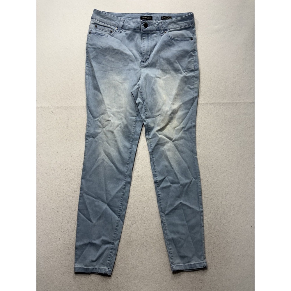 Needle&Cloth Jeans Womens 10 Blue Light Wash Mid Rise Skinny Ankle 32x28.5